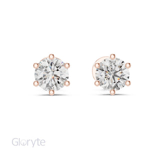 Round Brilliant Cut Diamond Stud Earrings