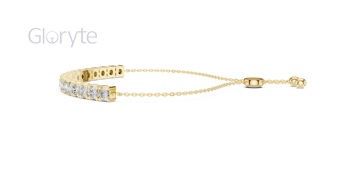 Round Cut Adjustable Diamond Bracelet | Timeless & Versatile