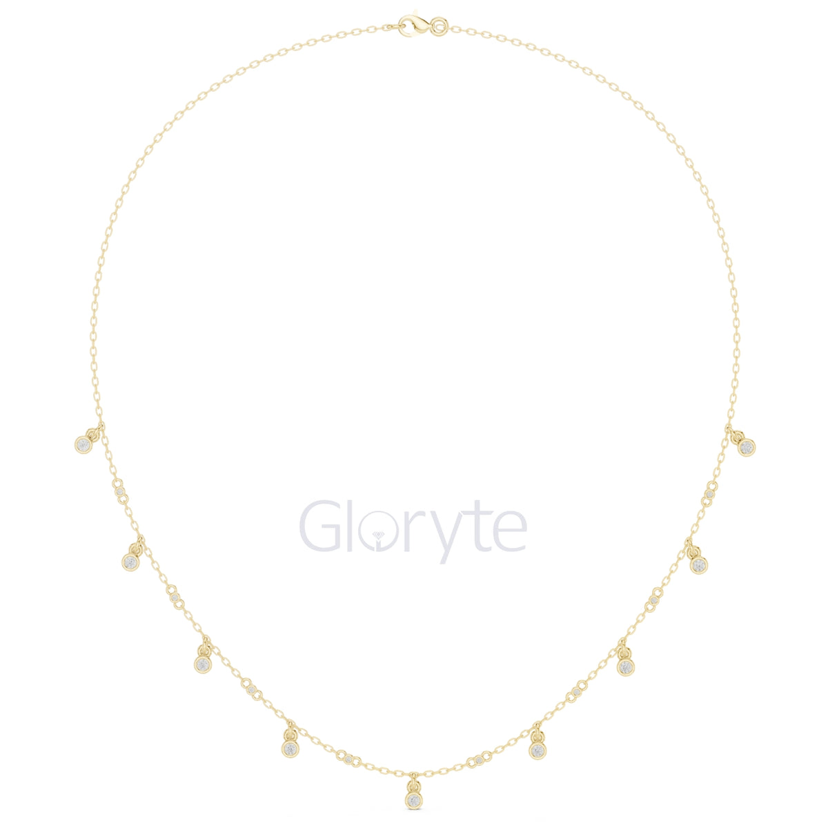 Dangling Diamond Station Necklace