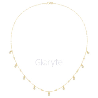 Dangling Diamond Station Necklace
