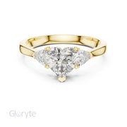Three Stone Diamond Ring Collection | 1.30 CTW | Trillion Side Stones