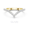 V-Shaped Diamond Band in 925 Silver, 10K & 14K Gold