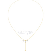 Baguette Cluster Drop Diamond Necklace