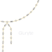 Marquise & Round Diamond Lariat Necklace