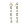 Elegant Multi-Cut Diamond Drop Earrings – Princess, Pear, Oval & Emerald Cuts