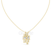 Three-Stone Toi et Moi Diamond Pendant Necklace
