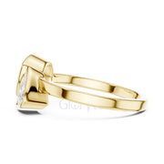 Trillion & Cushion Diamond Bezel Ring