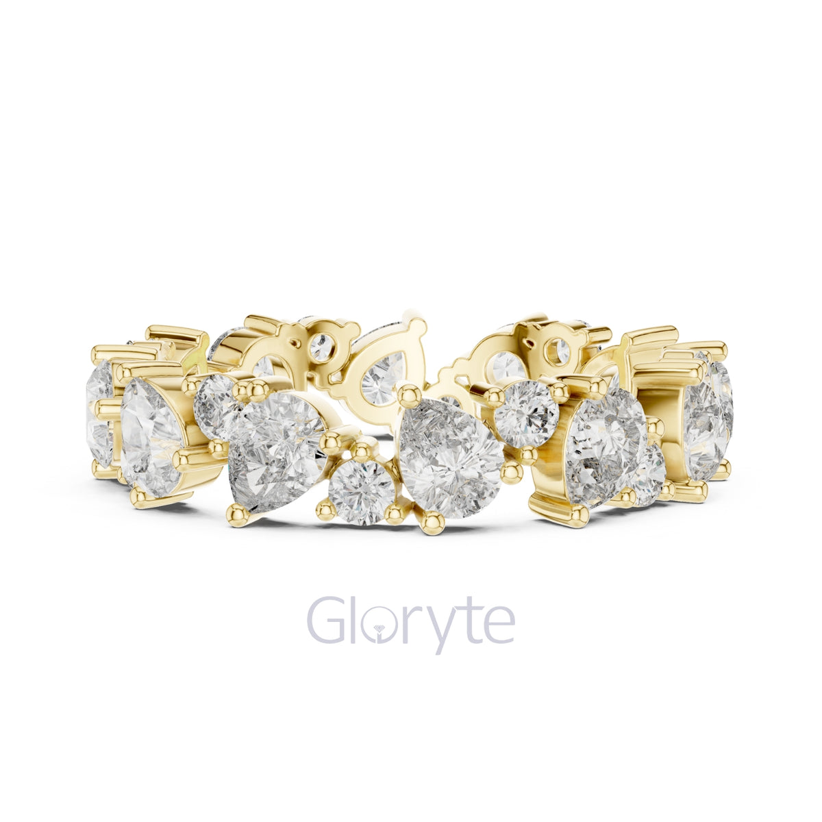 Pear & Round Lab Diamond Eternity Band – Classic Statement Ring