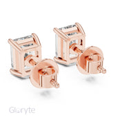 Emerald Cut Diamond Stud Earrings