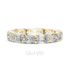 Emerald and Oval Cut Diamond Eternity Band Ring – Lab Grown or Moissanite in 925 Silver, 10K & 14K Gold