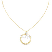 Circle Diamond Accent Pendant Necklace
