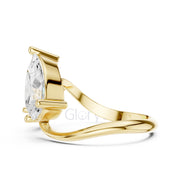 Two-Stone Round & Pear Diamond Ring