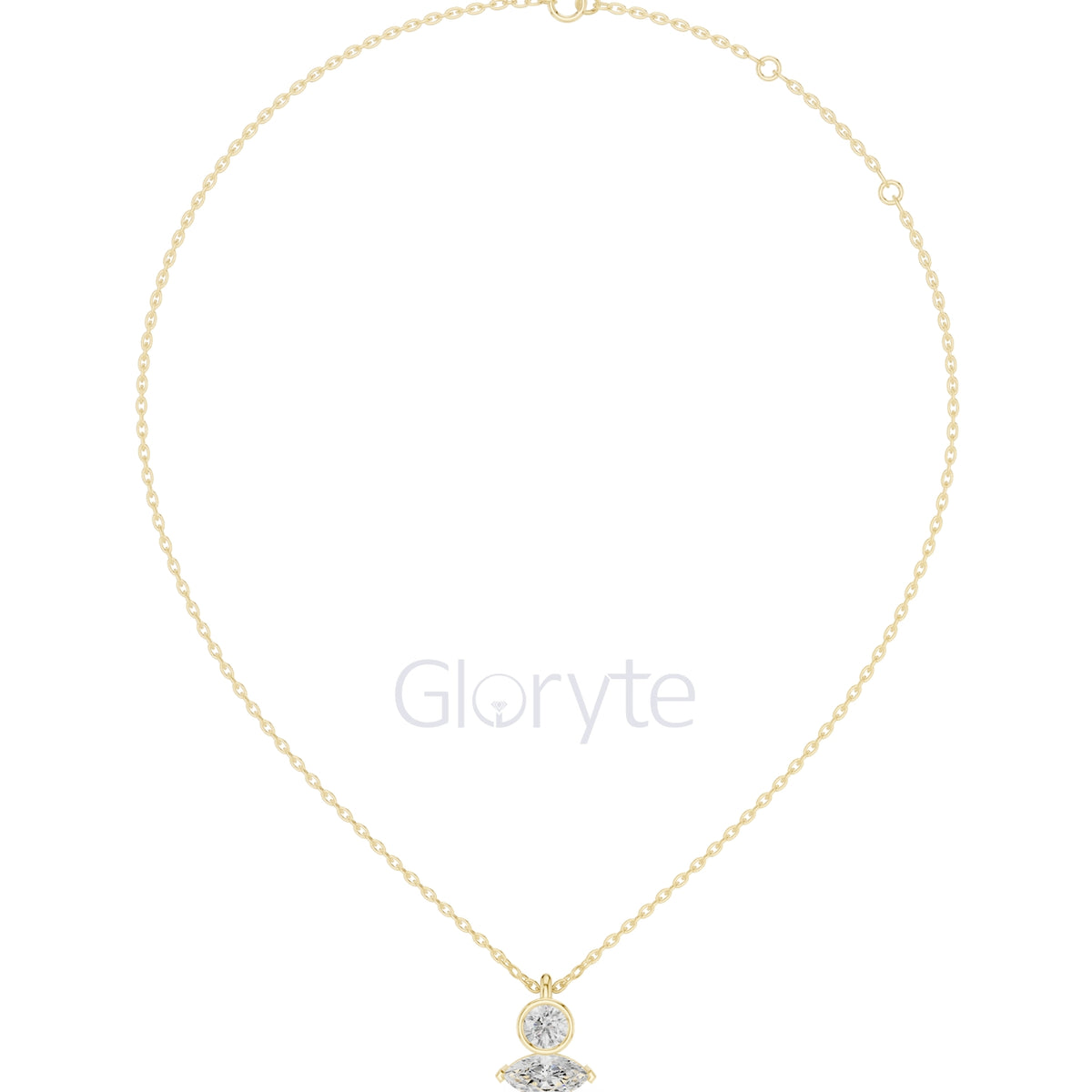 Two-Stone Diamond Pendant Necklace