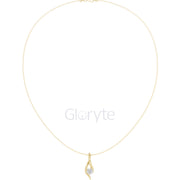 Solitaire Curve Diamond Pendant Necklace