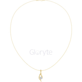 Solitaire Curve Diamond Pendant Necklace