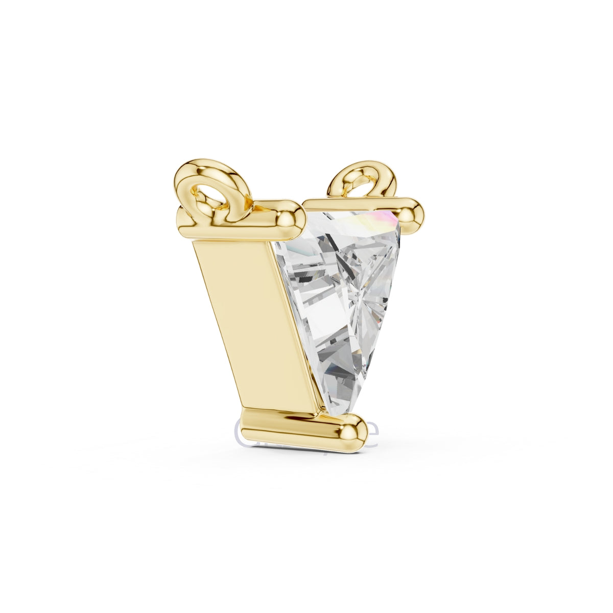 Triangle Solitaire Diamond Pendant Necklace