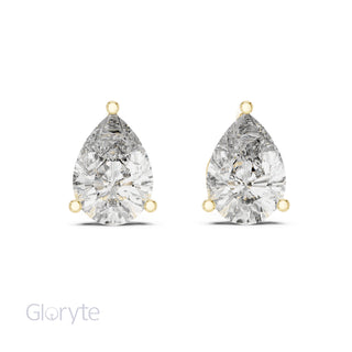 Pear Cut Diamond Solitaire Earrings