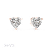 Heart Shape Diamond Stud Earrings
