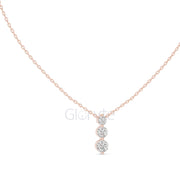 Three-Stone Diamond Pendant Necklace (1.11 CT)