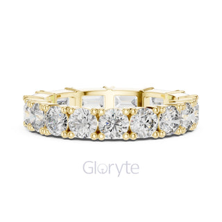 Emerald & Round Diamond Eternity Band