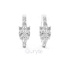 Pear & Round Diamond Hoop Earrings | Lab-Grown & Moissanite | Silver or Gold