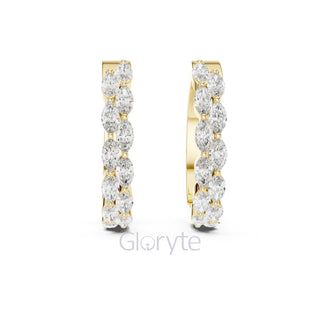 Marquise Illusion Hoop Earrings