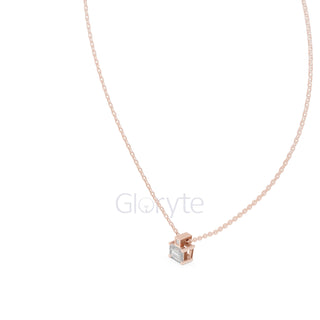 Emerald Solitaire Pendant Necklace (0.39 CT)
