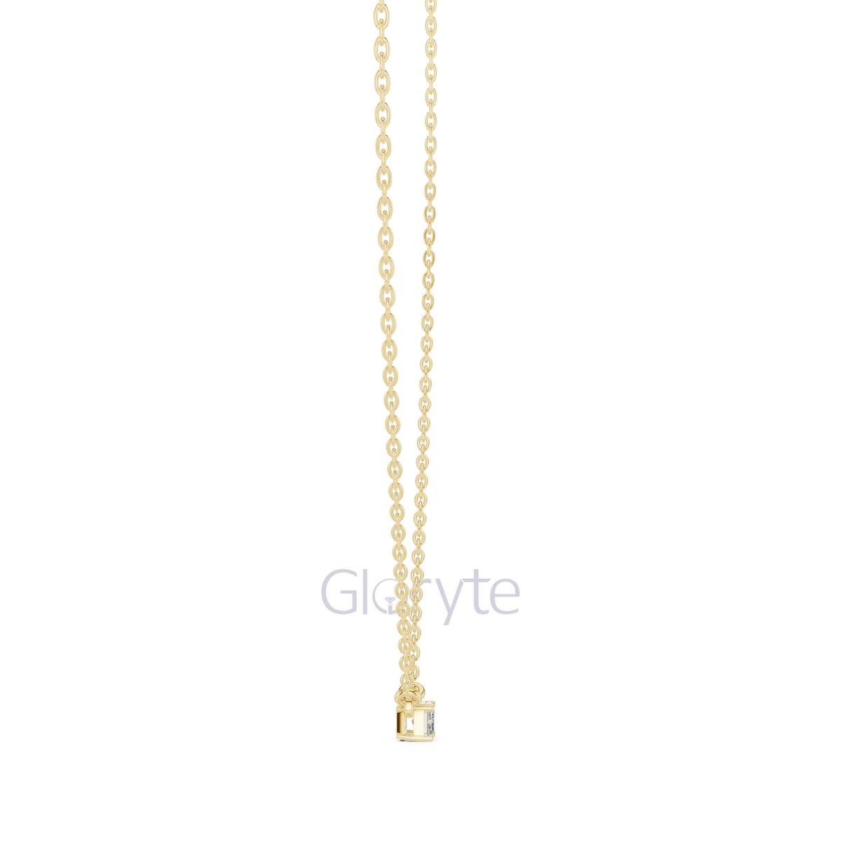 Emerald Cut Solitaire Diamond Pendant Necklace