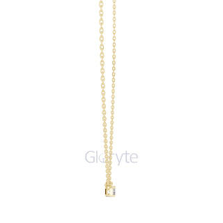 Emerald Cut Solitaire Diamond Pendant Necklace
