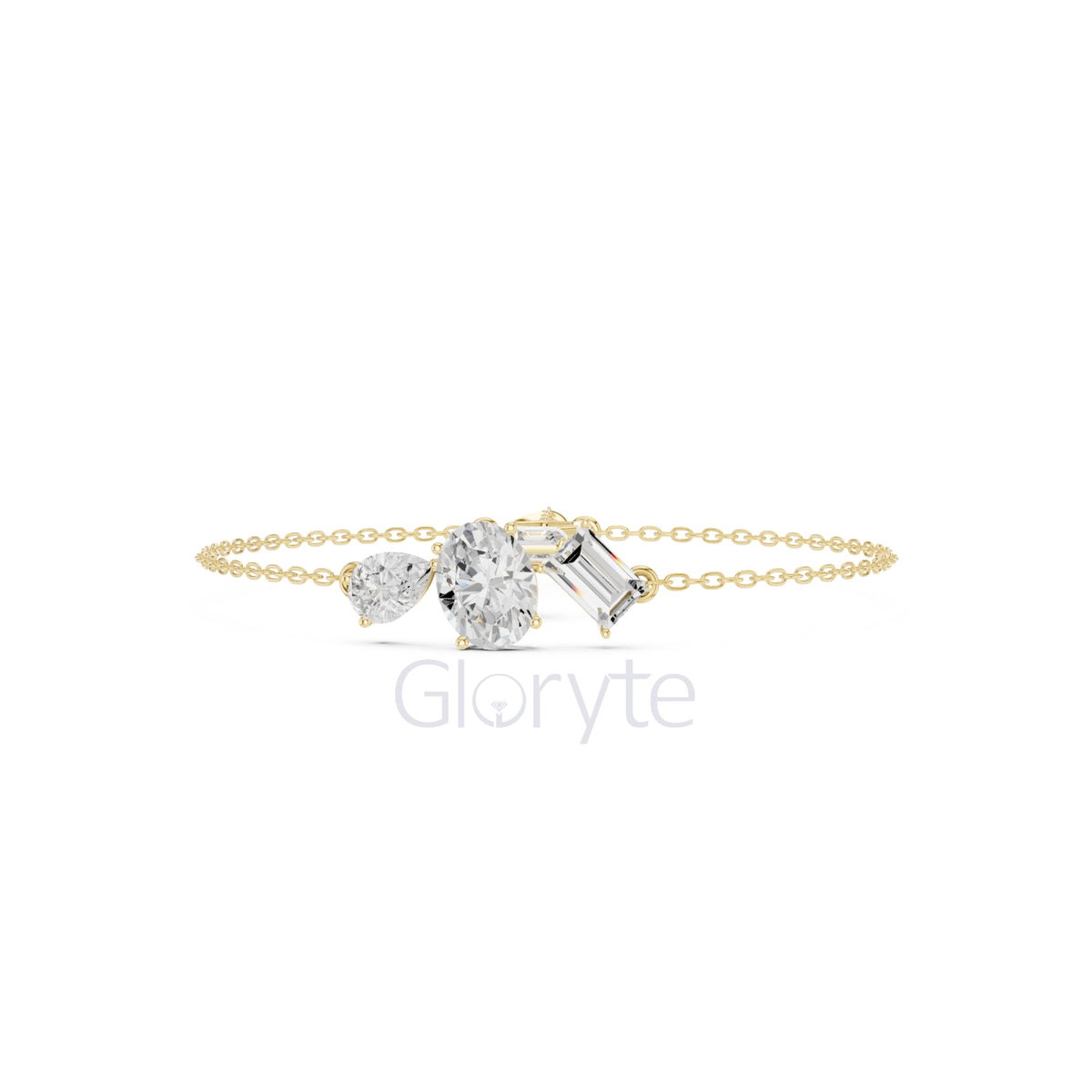 Three-Stone Diamond Tail Bracelet