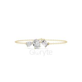 Three-Stone Diamond Tail Bracelet