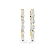 Marquise & Round Diamond Hoop Earrings