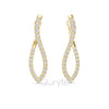 Twist Hoop Diamond Earrings with Modern Wave