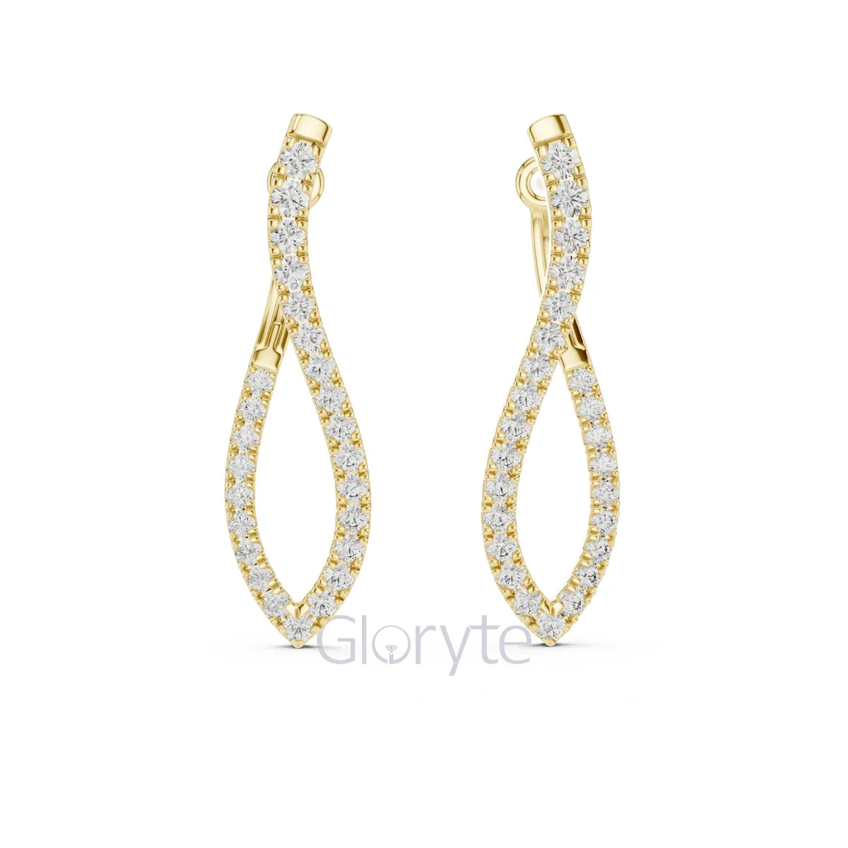 Twist Hoop Diamond Earrings with Modern Wave