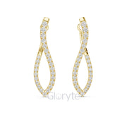 Twist Hoop Diamond Earrings with Modern Wave