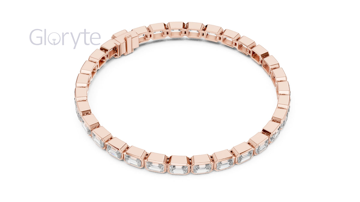 Emerald Cut Diamond Tennis Bracelet 0.30 Pointers