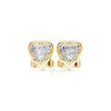 Heart-Shaped Diamond Stud Earrings | Bezel-Set Solitaire in Gold or Silver | Lab-Grown & Moissanite