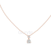 Two Stone Diamond Pendant Necklace