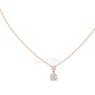 Two Stone Diamond Pendant Necklace