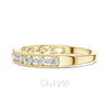 Milgrain Diamond Band in 925 Silver, 10K & 14K Gold | Half Eternity Ring