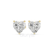 Heart Diamond Stud Earrings