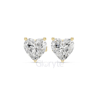 Heart Diamond Stud Earrings