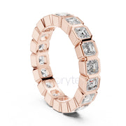 Asscher Cut Diamond Bezel-Set Eternity Band