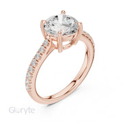 Diamond Solitaire Ring with Side Accents