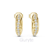 Classic Half Hoop Diamond Earrings with Graduated Round Stones