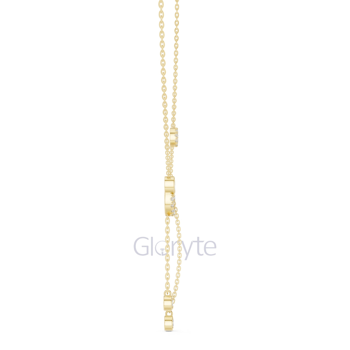 Interlocking Circle Drop Diamond Necklace