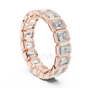 Emerald Cut Bezel Set Eternity Band