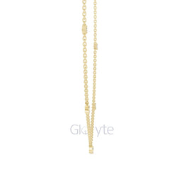 Minimalist Diamond Station Necklace with Round & Baguette Cut Diamonds – Includes Chain