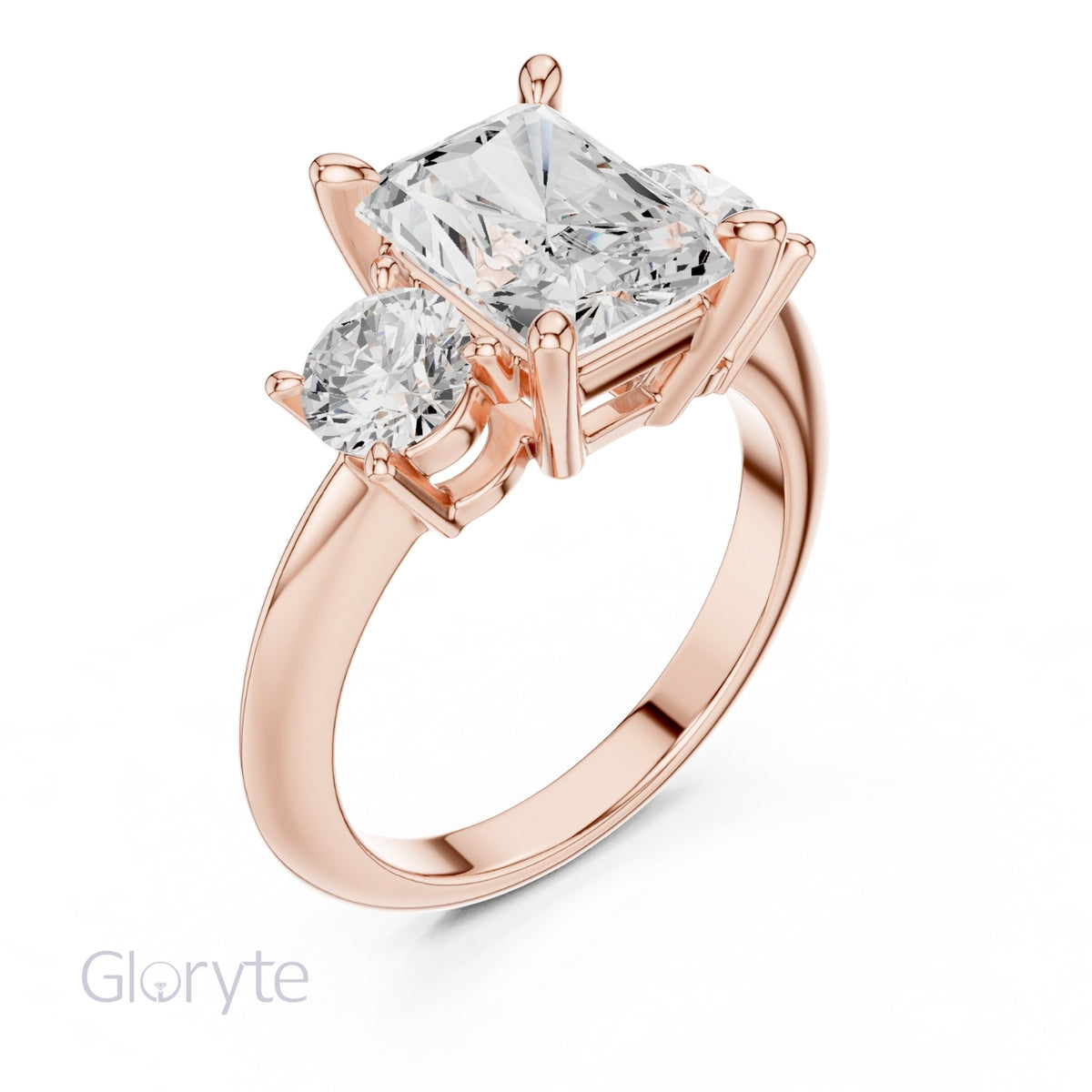Three-Stone Diamond Engagement Ring | 2.5ct Center with Round Side Stones