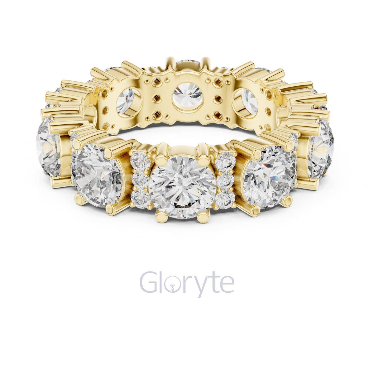 Bold Round & Petite Accent Diamond Eternity Band